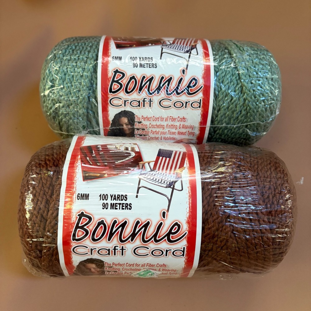 Bonnie Craft Cord 6mm 100 Yards Sage and Almond Lot of 2 Pepperell Macrame DIY